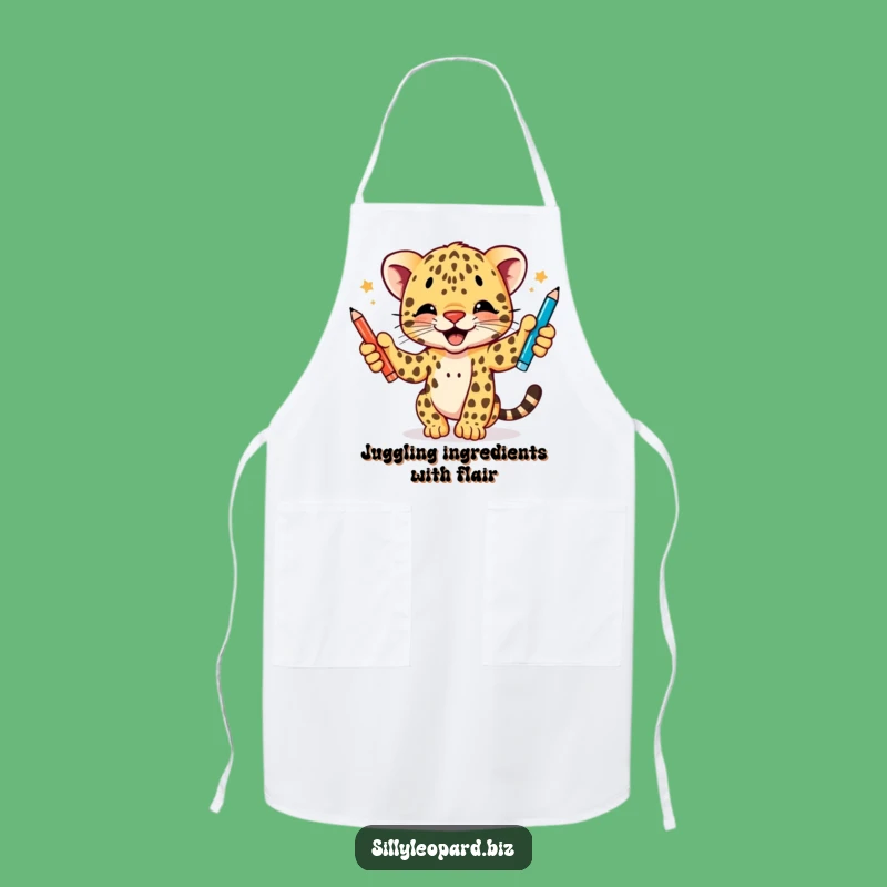 Funny Leopard Cub Apron - Hilarious Kitchen Juggling Master Chef Gift!
