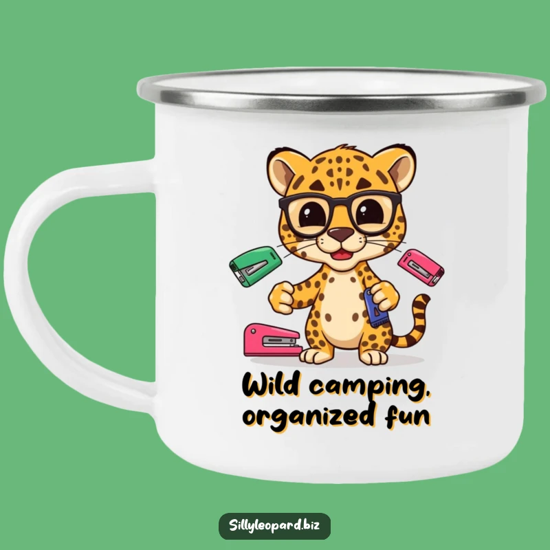 Funny Leopard Camping Mug: Juggling Chic for Outdoor Adventures