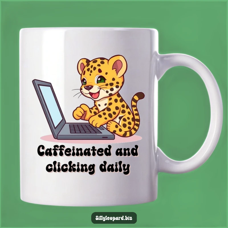 Funny Leopard Cub Laptop Mug - Hilarious Tech Enthusiast Gift for Coders!
