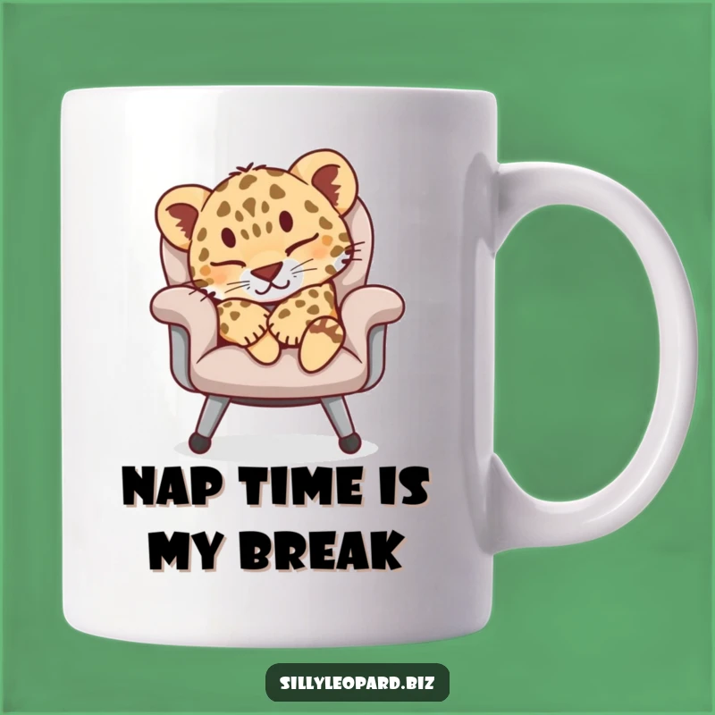 Funny Leopard Cub Napping Mug - Hilarious Office Bliss Gift for Sleepyheads!