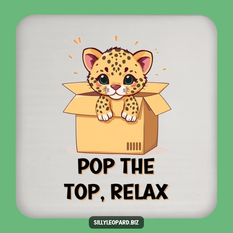 Funny Leopard Cub Coasters: Box Surprise Table Protection