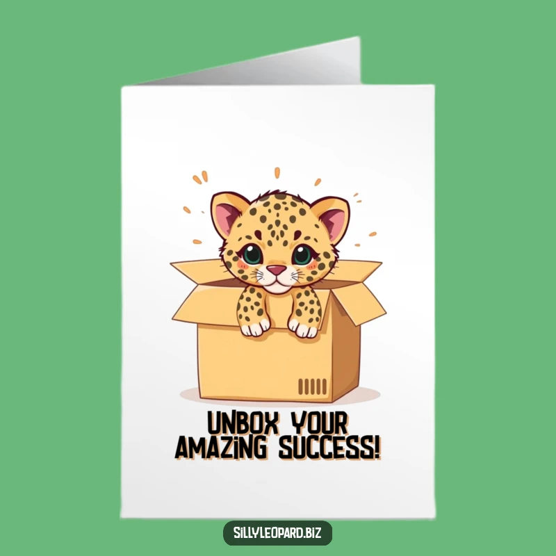 Leopard Cub Box Burst Free Printable Congrats Card - Wild Success