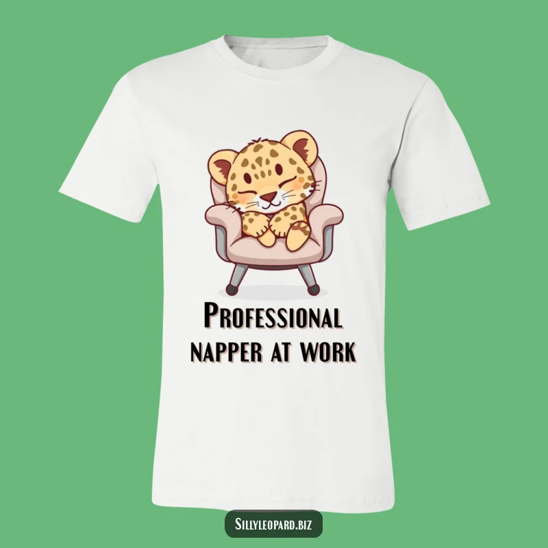 Funny Leopard Cub Nap T-Shirt - Adorable Office Chair Sleeper Tee Gift!