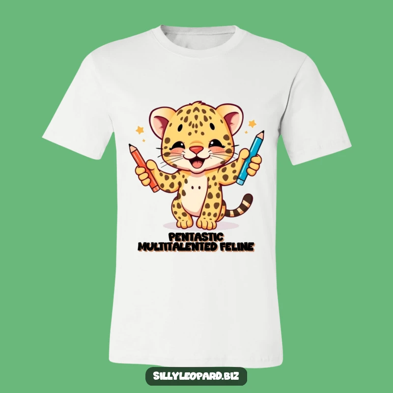 Funny Leopard Cub T-Shirt - Hilarious Enthusiastic Pen Juggler Tee!